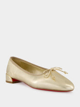 Christian Louboutin Platino Chiaro Sweetie Jane Ballerinas in Pearlescent Nappa Leather