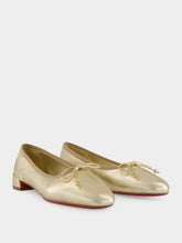 Christian Louboutin Platino Chiaro Sweetie Jane Ballerinas in Pearlescent Nappa Leather