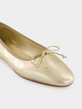 Christian Louboutin Platino Chiaro Sweetie Jane Ballerinas in Pearlescent Nappa Leather
