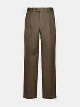 Auralee Dark Olive Green Light Wool Max Gabardine Slacks