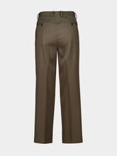 Auralee Dark Olive Green Light Wool Max Gabardine Slacks