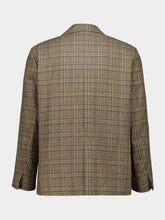 Auralee Dark Brown Silk Linen Check Jacket