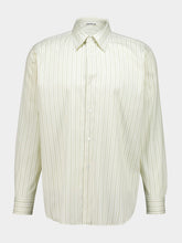 Auralee Ivory Cotton Silk Striped Shirt