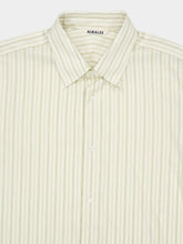 Auralee Ivory Cotton Silk Striped Shirt