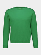 Auralee Green Brushed Cashmere Cotton Knit Sweater