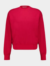 Auralee Red Cotton Wool Blend Sweater