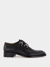 Christian Louboutin Black Sartok Calf Leather Monk Strap Shoes