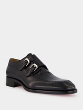 Christian Louboutin Black Sartok Calf Leather Monk Strap Shoes