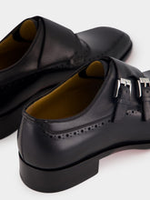Christian Louboutin Black Sartok Calf Leather Monk Strap Shoes