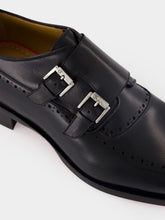 Christian Louboutin Black Sartok Calf Leather Monk Strap Shoes