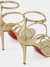 Christian Louboutin Antique Gold Millenium 100 Python Leather Sandals