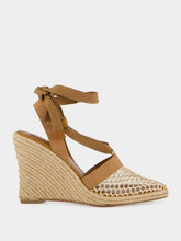 Christian Louboutin Ginger Toleda Mesh Leather 85 Wedge Espadrilles