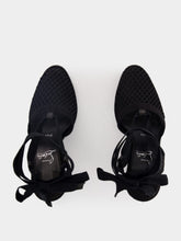 Christian Louboutin Black Toleda Mesh Leather 85 Wedge Espadrilles