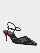 Christian Louboutin Black Miss Z 60 Riviera Strass Strappy Pumps