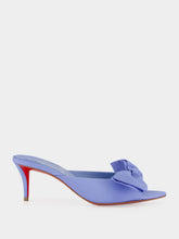 Christian Louboutin Ceruleo Silk Bow Kitten Heel Mules