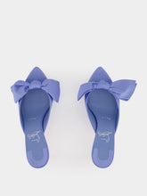 Christian Louboutin Ceruleo Silk Bow Kitten Heel Mules