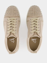 Christian Louboutin Louis Junior Spikes Sneakers in Beige Veau Velours