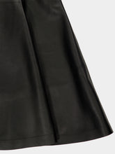 Gabriela Hearst Amy Black Nappa Leather Midi Skirt