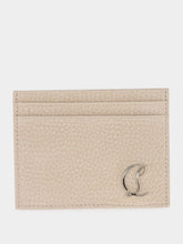 Christian Louboutin Beige Mooncrest Grained Leather Card Holder