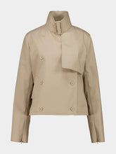 Courrèges Beige Cropped Trench Coat with Buckle