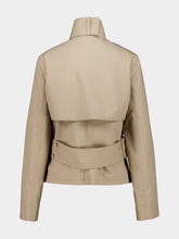 Courrèges Beige Cropped Trench Coat with Buckle