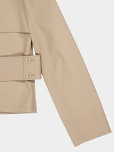 Courrèges Beige Cropped Trench Coat with Buckle