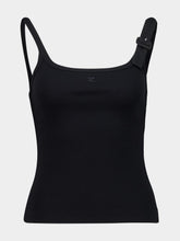 Courrèges Black Buckle 90s Rib Tank Top