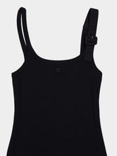 Courrèges Black Buckle 90s Rib Tank Top