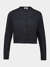 Courrèges Carbon Grey Buttoned Merino Wool Cardigan