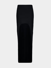 Courrèges Black Circle-Edged Long Knit Skirt