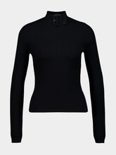 Courrèges Black Buckle Rib-Knit Sweater