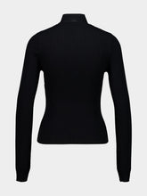 Courrèges Black Buckle Rib-Knit Sweater