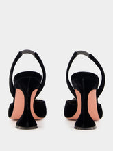 Amina Muaddi Black Velvet Begum Slingback Pumps