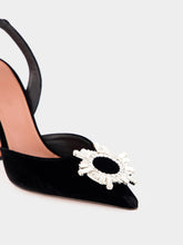 Amina Muaddi Black Velvet Begum Slingback Pumps