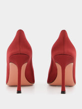 Amina Muaddi Red Camelia Satin Pumps