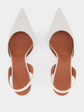 Amina Muaddi Holli White Slingback Pumps 70