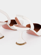 Amina Muaddi Holli White Slingback Pumps 70