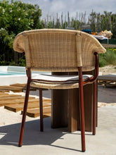 House of Capricorn Carvalhal Blue Metal and Handmade Wicker Dining Chair