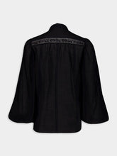 Zimmermann Black Lace Trim Cotton Shirt