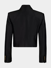 Zimmermann Black Clash Cropped Wool-Silk Blazer