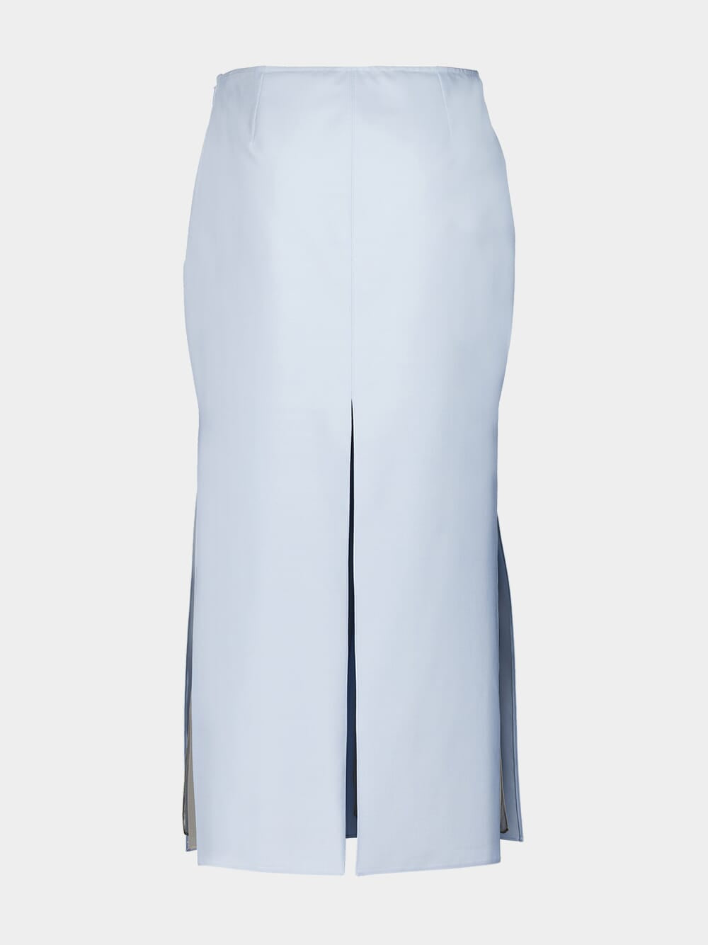 Light Blue Layered Midi Skirt