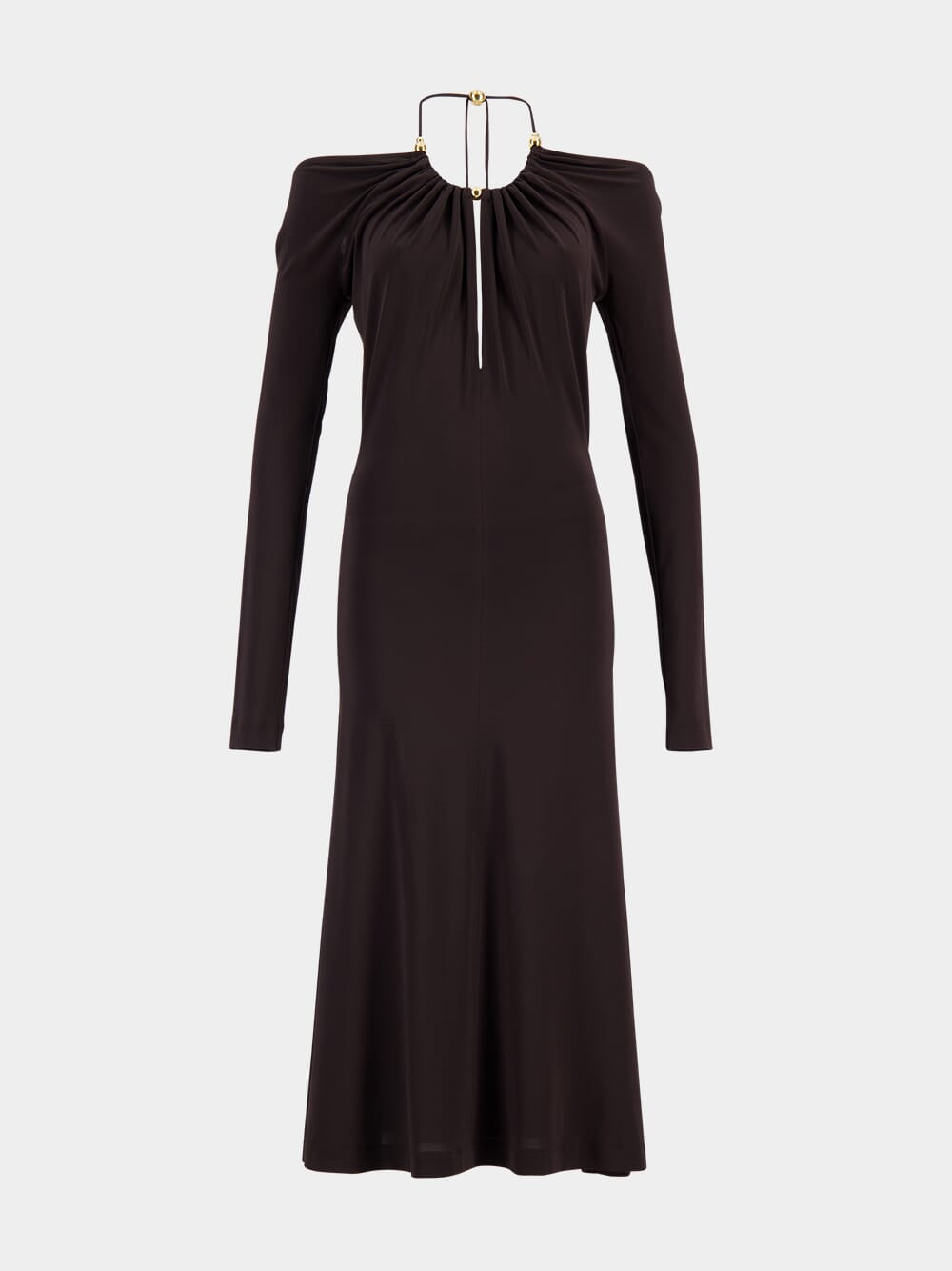 Espresso Long Crepe Dress