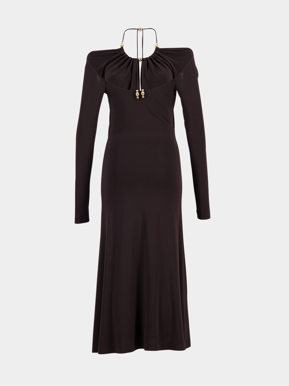 Espresso Long Crepe Dress