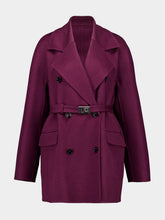 Ferragamo Plum Wool-Cashmere Belted Trench Coat