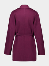 Ferragamo Plum Wool-Cashmere Belted Trench Coat