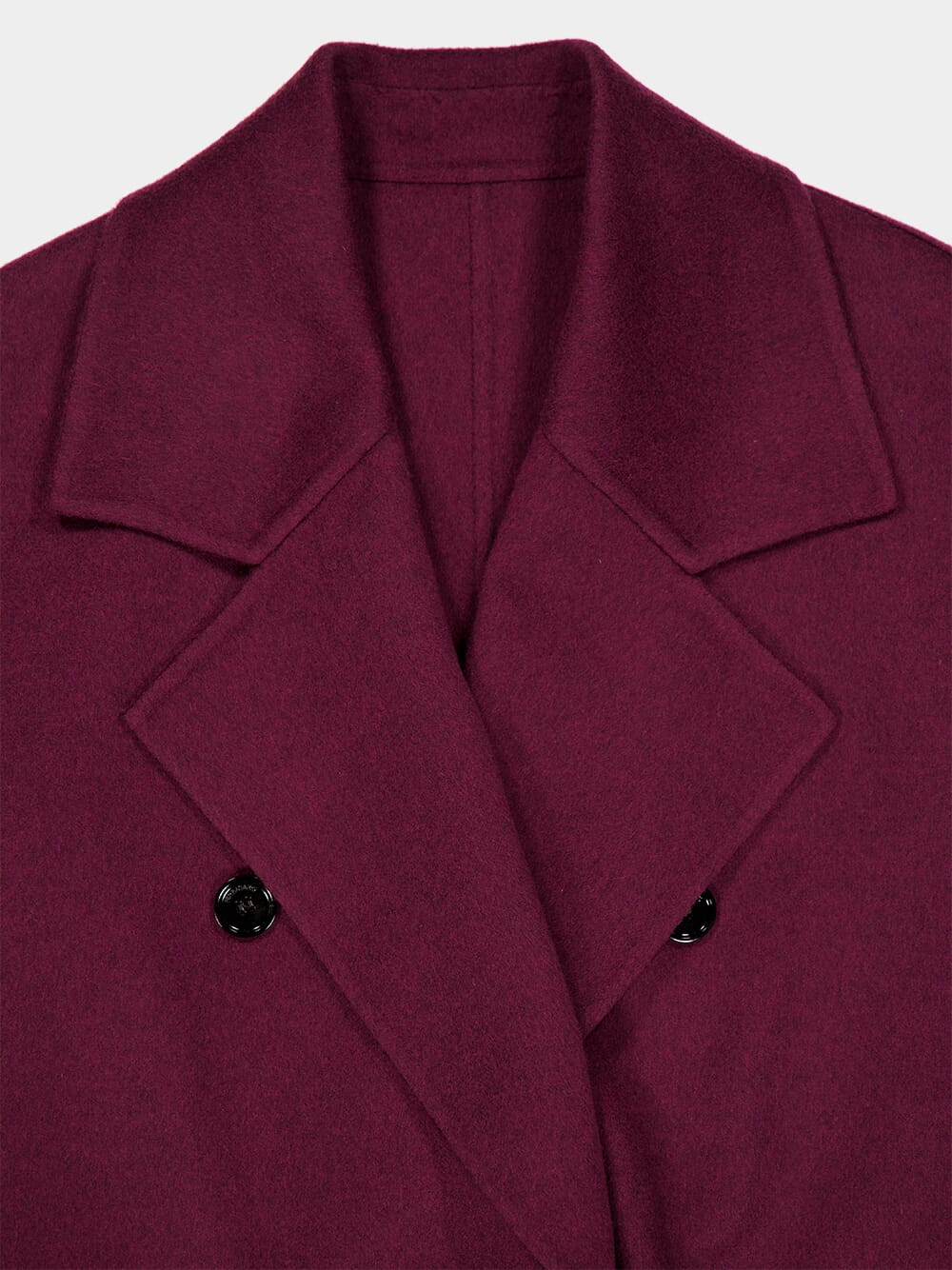 Plum Wool-Cashmere Belted Trench Coat