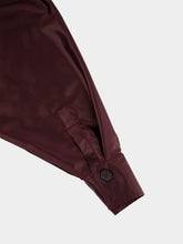 Ferragamo Burgundy Satin High Neck Dress