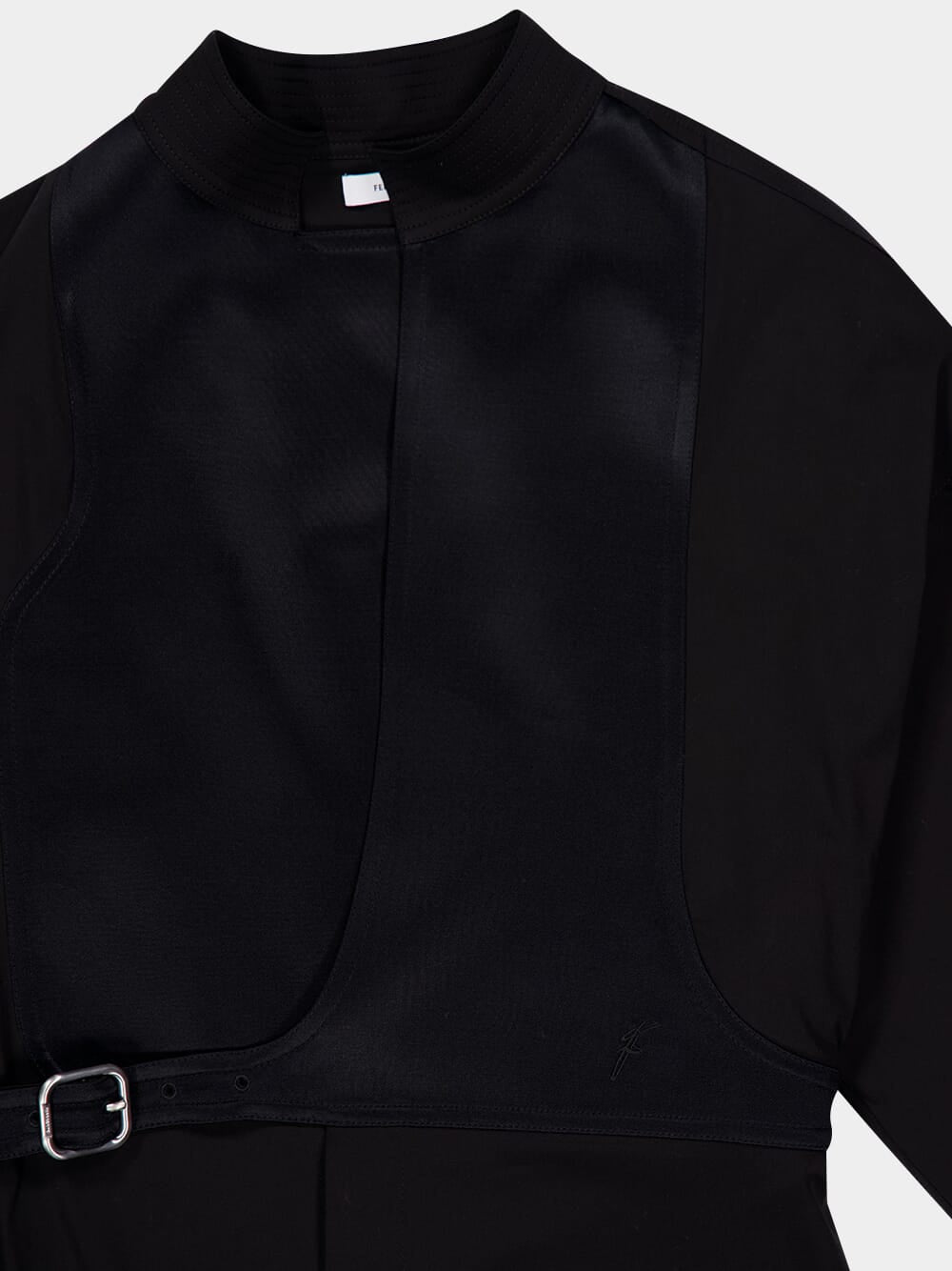 Black Long-Sleeved Shirt with Bib