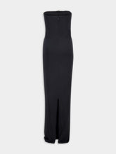 Ferragamo Black Gathered Strapless Long Dress