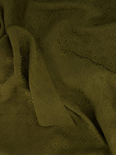 Ferragamo Olive Green Silk Dress with Monogram Motif